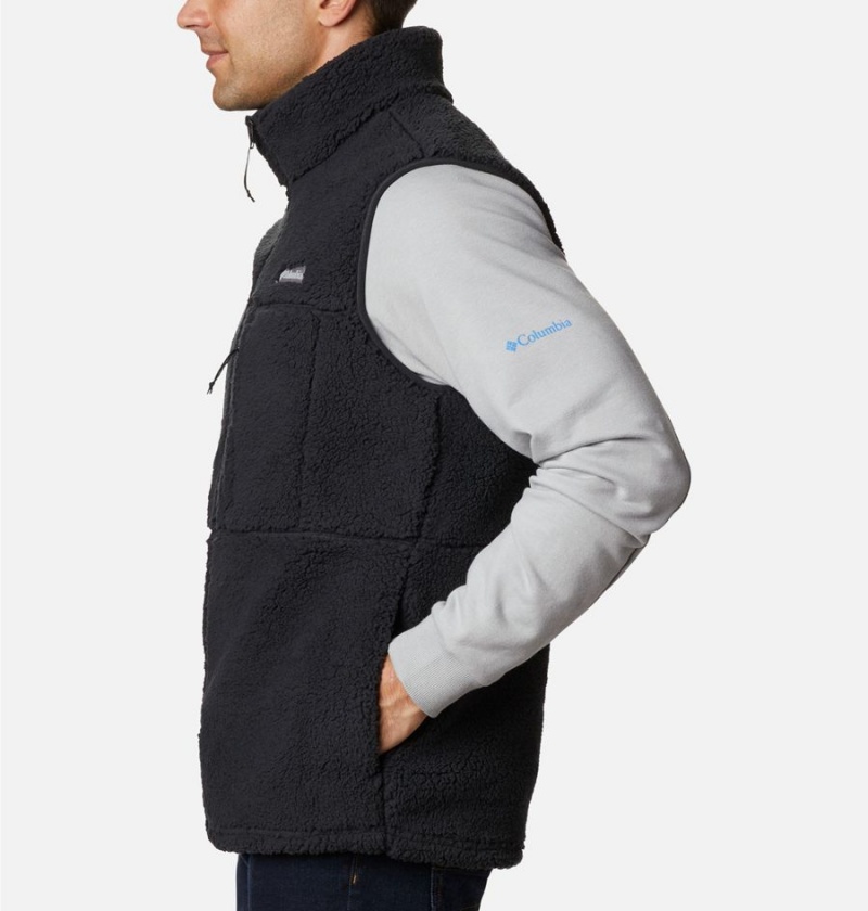 Black Columbia Mountainside Sherpa Fleece Men's Vest | 18369AKRC