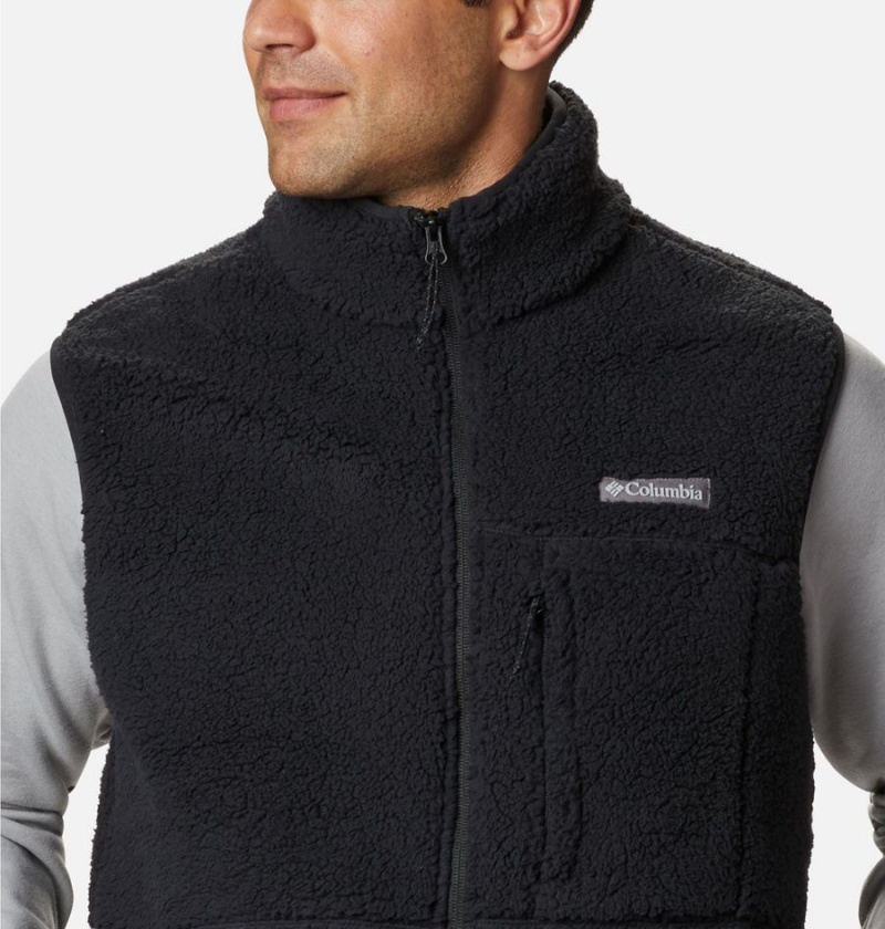 Black Columbia Mountainside Sherpa Fleece Men's Vest | 18369AKRC