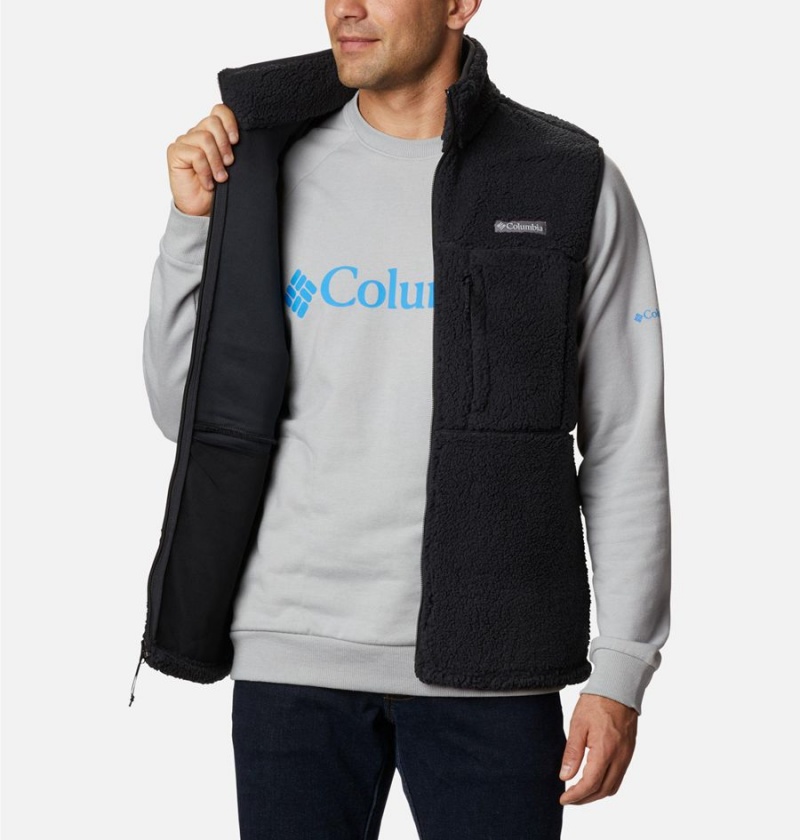 Black Columbia Mountainside Sherpa Fleece Men's Vest | 18369AKRC