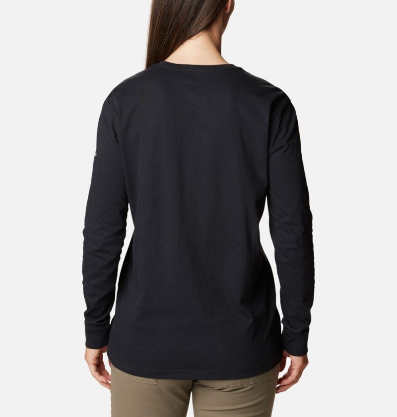 Black Columbia North Cascades Long Sleeve Women's T-Shirt | 62907JUQF