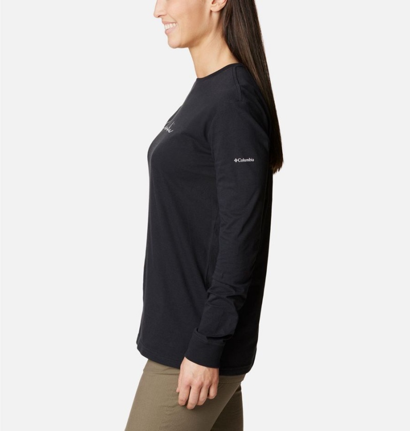 Black Columbia North Cascades Long Sleeve Women's T-Shirt | 62907JUQF