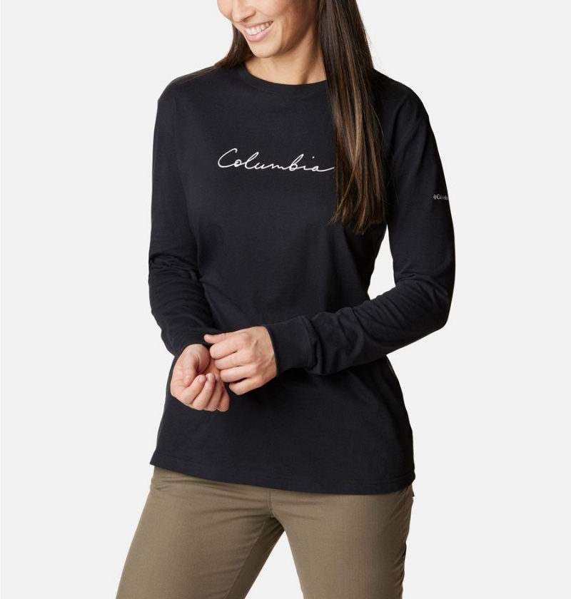 Black Columbia North Cascades Long Sleeve Women's T-Shirt | 62907JUQF