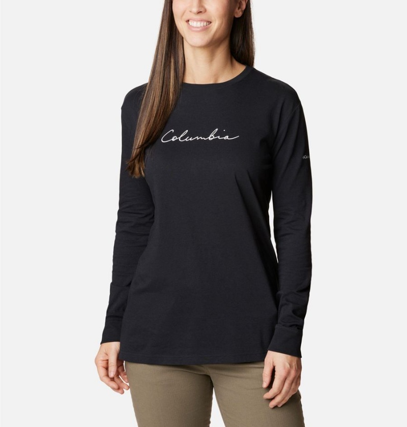 Black Columbia North Cascades Long Sleeve Women\'s T-Shirt | 62907JUQF