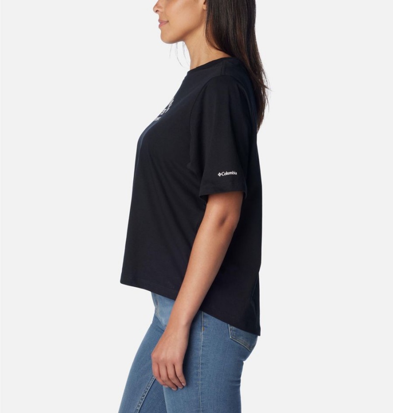 Black Columbia North Cascades Relaxed Women's T-Shirt | 57164GIHM