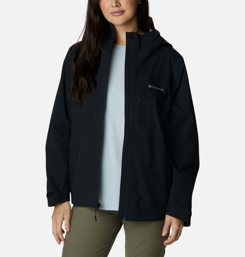 Black Columbia Omni-Tech Ampli-Dry Shell Women's Rain Jacket | 73046EPJH