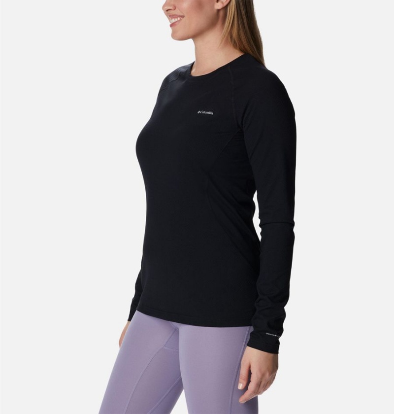 Black Columbia Omni Heat Infinity Baselayer Crew Women's T-Shirt | 86432YHLW