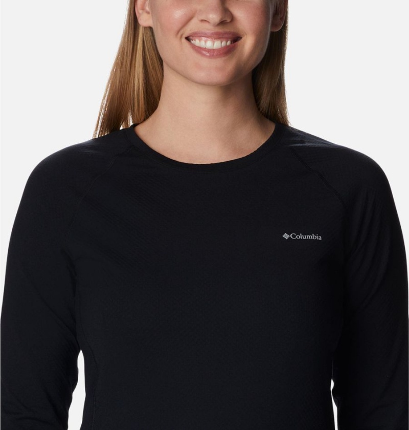 Black Columbia Omni Heat Infinity Baselayer Crew Women's T-Shirt | 86432YHLW