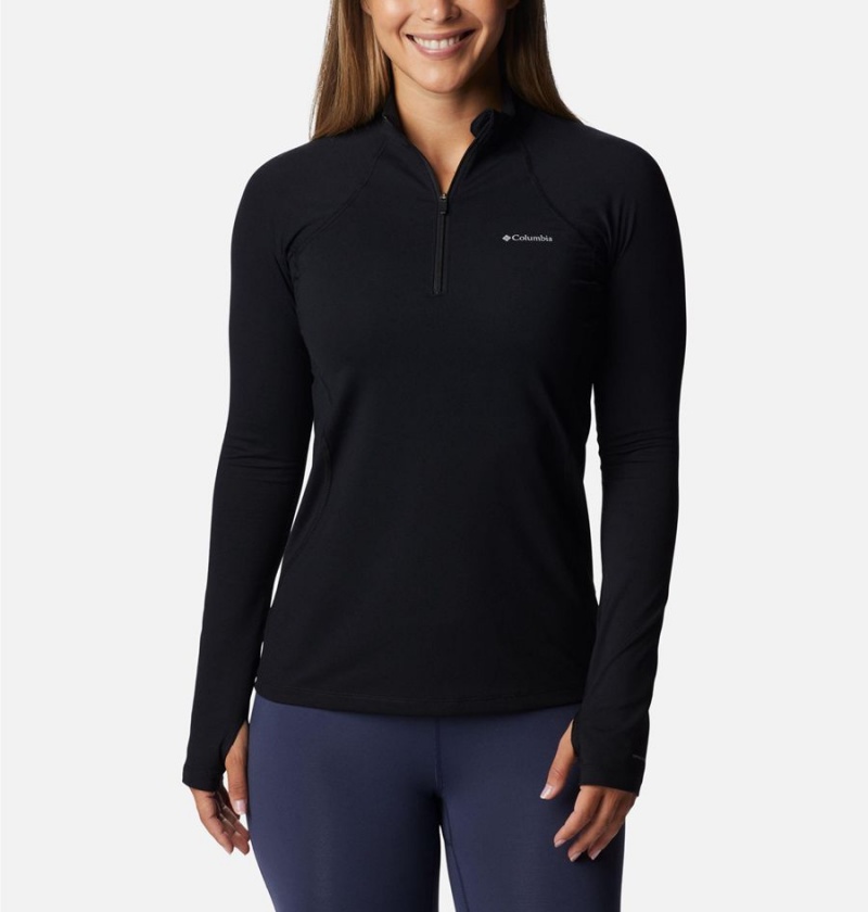 Black Columbia Omni Heat Midweight Baselayer Half Zip Women\'s Pullover | 49876VENH