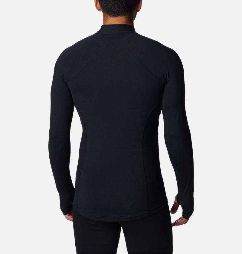 Black Columbia Omni Heat Midweight Baselayer Half Zip Men's T-Shirt | 80973NJFC