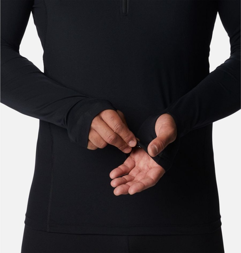 Black Columbia Omni Heat Midweight Baselayer Half Zip Men's T-Shirt | 80973NJFC