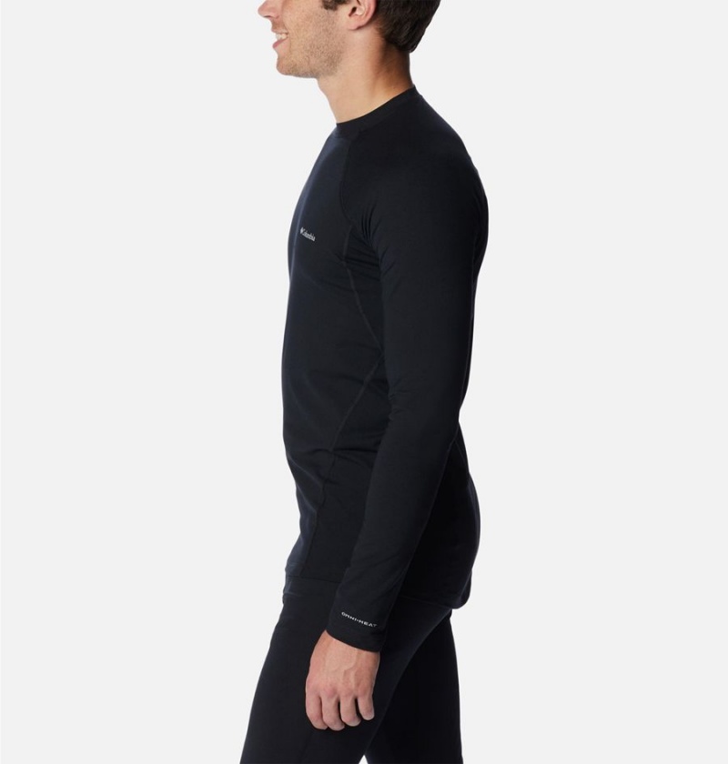 Black Columbia Omni Heat Midweight Baselayer Crew Men's T-Shirt | 60528WPMY