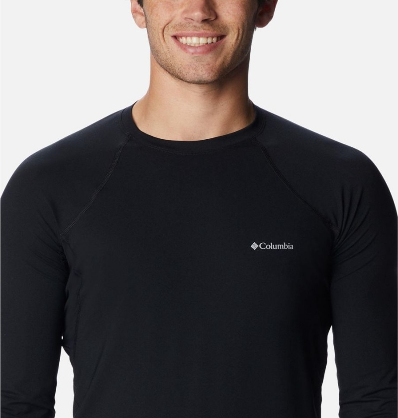 Black Columbia Omni Heat Midweight Baselayer Crew Men's T-Shirt | 60528WPMY