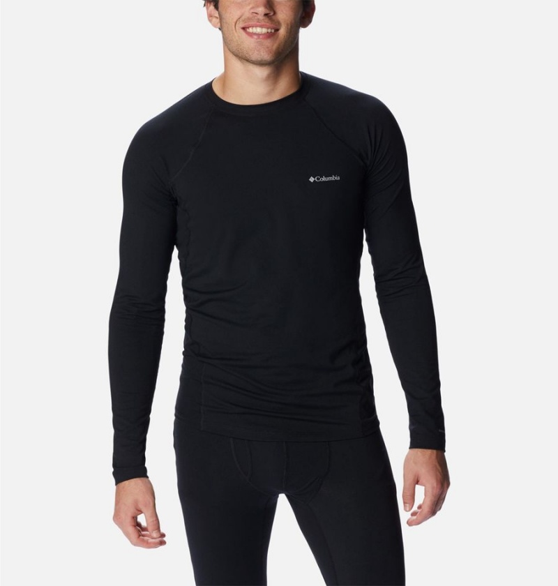 Black Columbia Omni Heat Midweight Baselayer Crew Men\'s T-Shirt | 60528WPMY