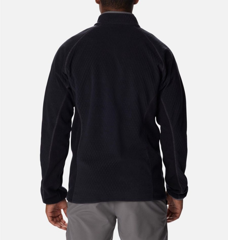 Black Columbia Outdoor Tracks Full Zip Men's Fleece Jacket | 98540HWNF