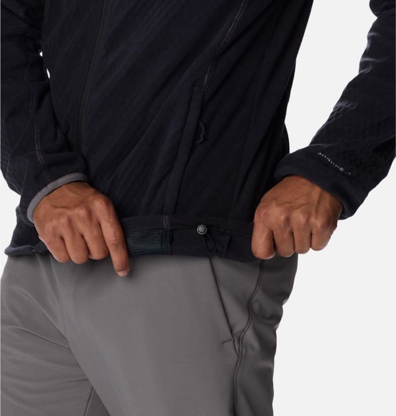 Black Columbia Outdoor Tracks Full Zip Men's Fleece Jacket | 98540HWNF