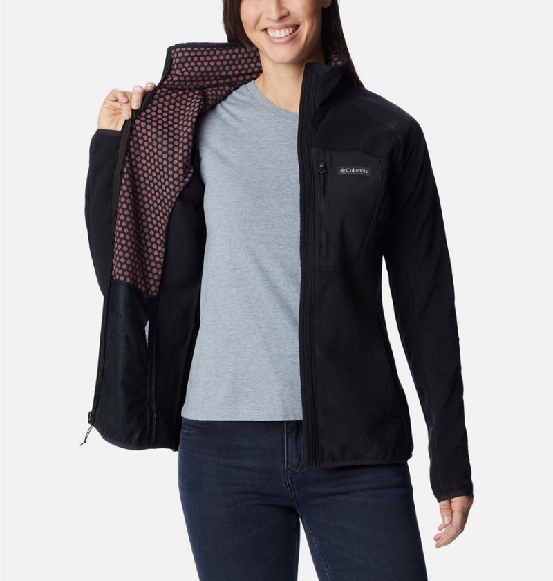 Black Columbia Outdoor Tracks Full Zip Women's Fleece Jacket | 73864POIW