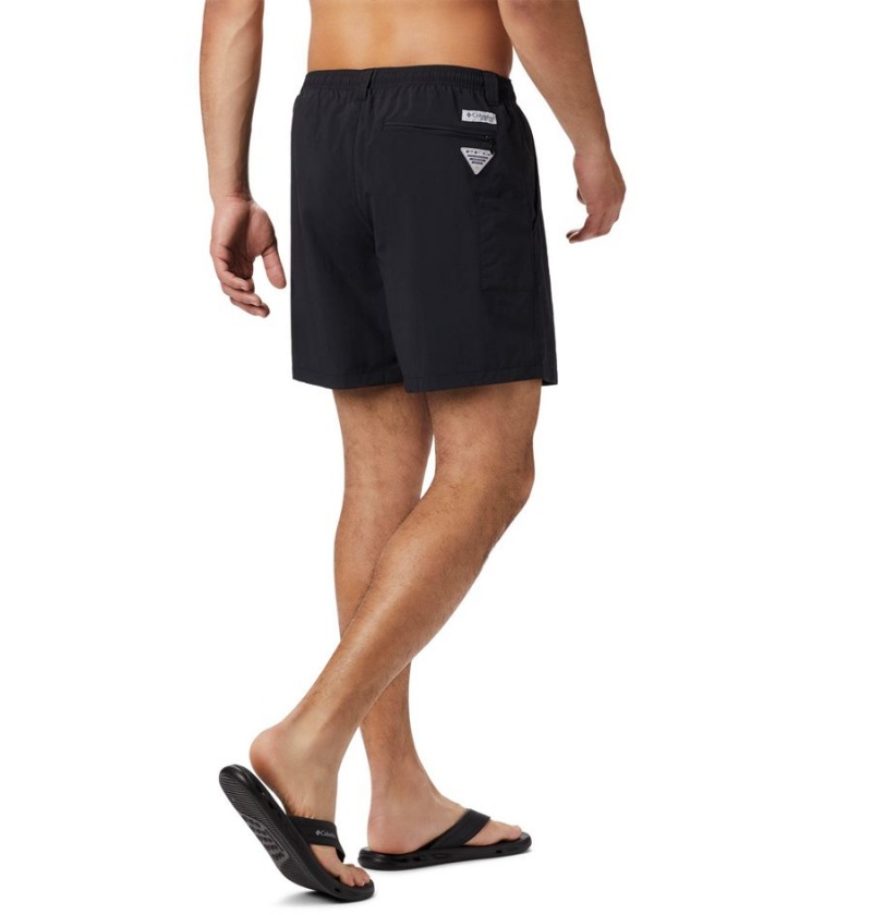 Black Columbia PFG Backcast III Water Men's Shorts | 30795RZFK