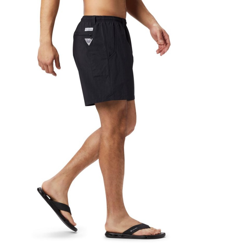 Black Columbia PFG Backcast III Water Men's Shorts | 30795RZFK