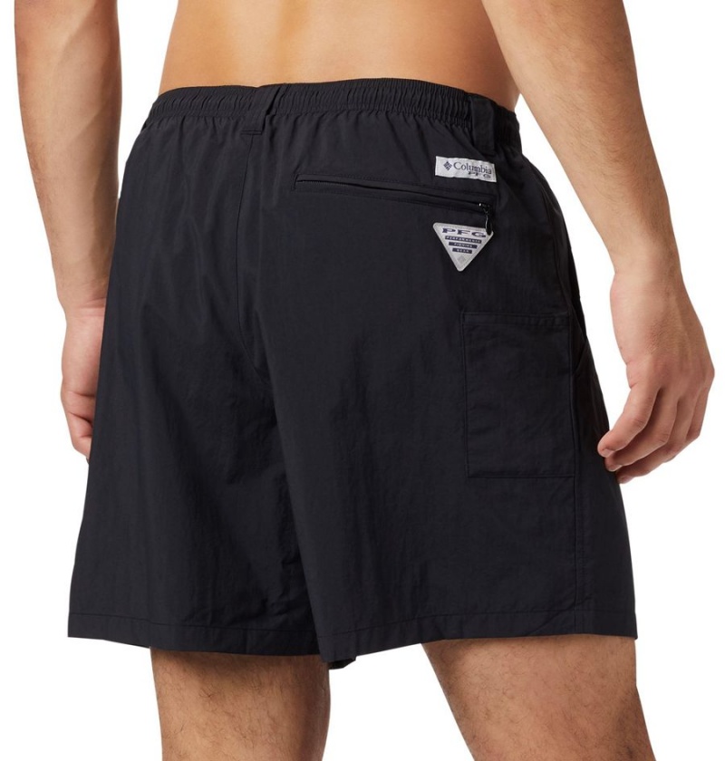 Black Columbia PFG Backcast III Water Men's Shorts | 30795RZFK