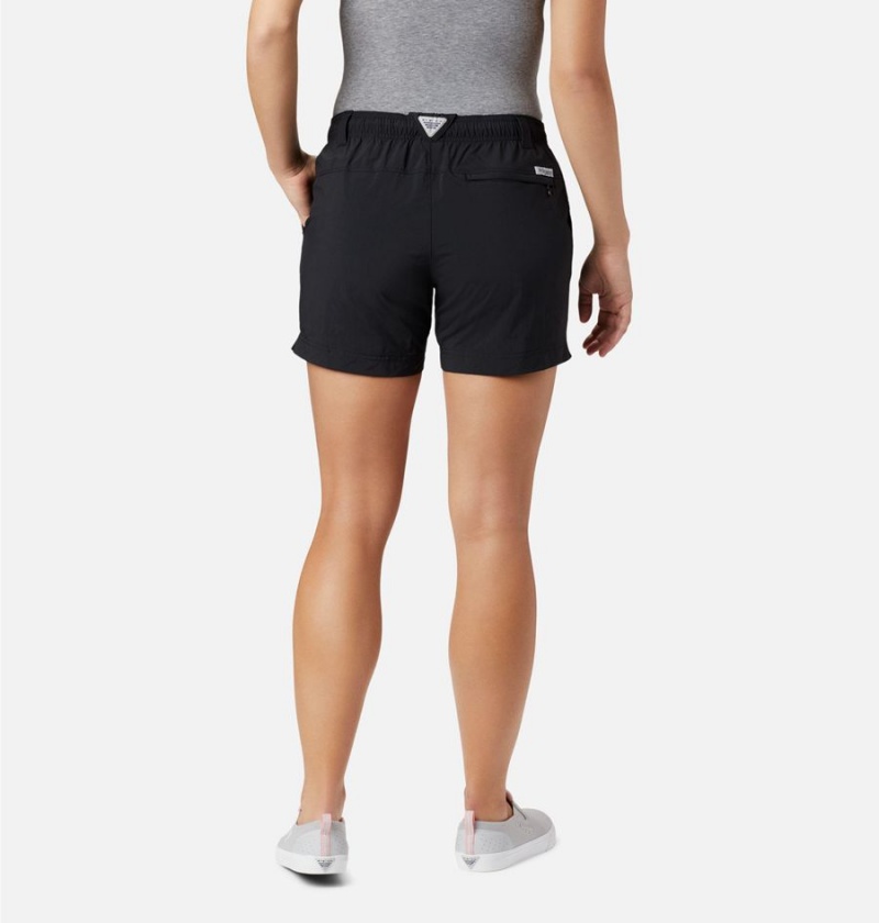 Black Columbia PFG Backcast Water Women's Shorts | 38726RXFM