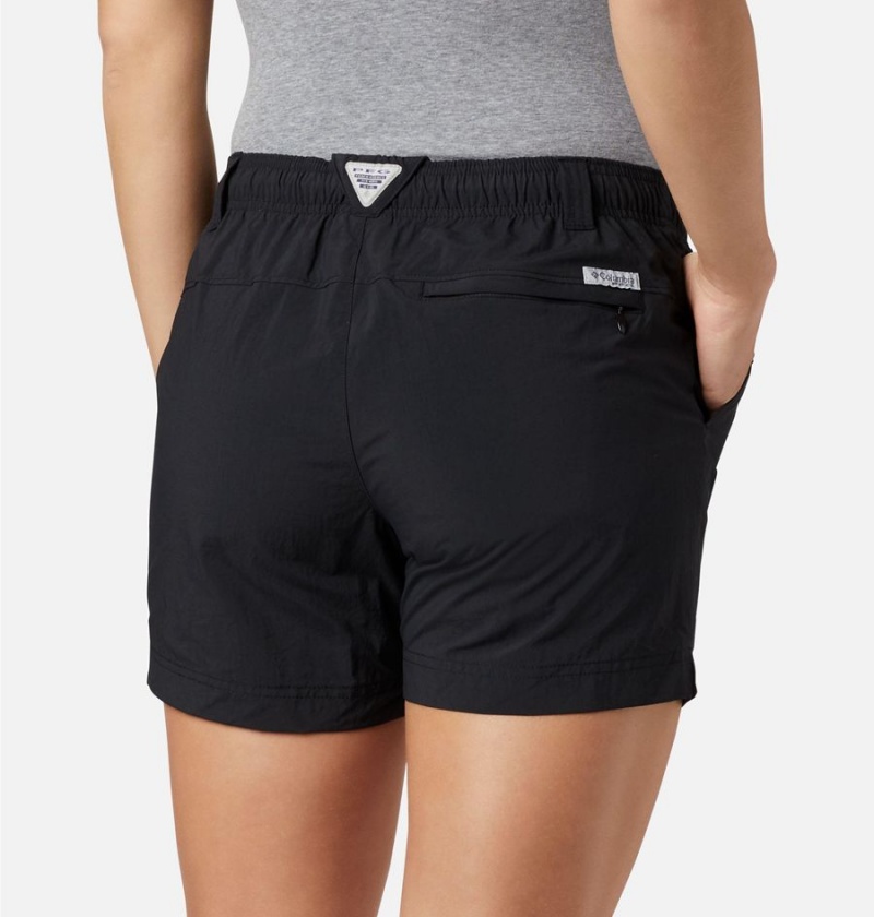 Black Columbia PFG Backcast Water Women's Shorts | 38726RXFM