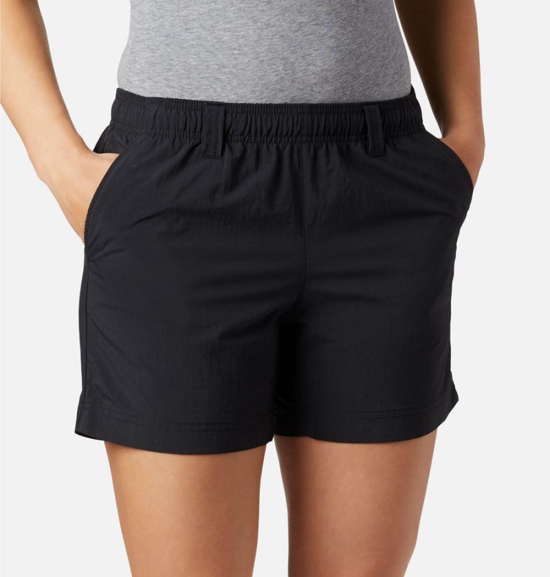 Black Columbia PFG Backcast Water Women's Shorts | 38726RXFM