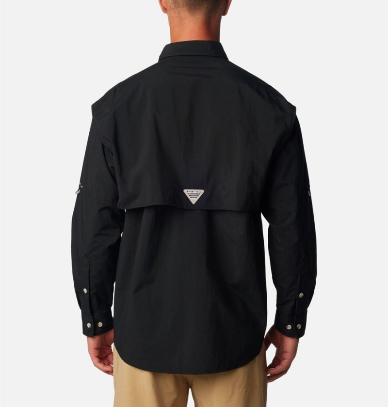 Black Columbia PFG Bahama II Long Sleeve Men's Shirt | 03478UGLE