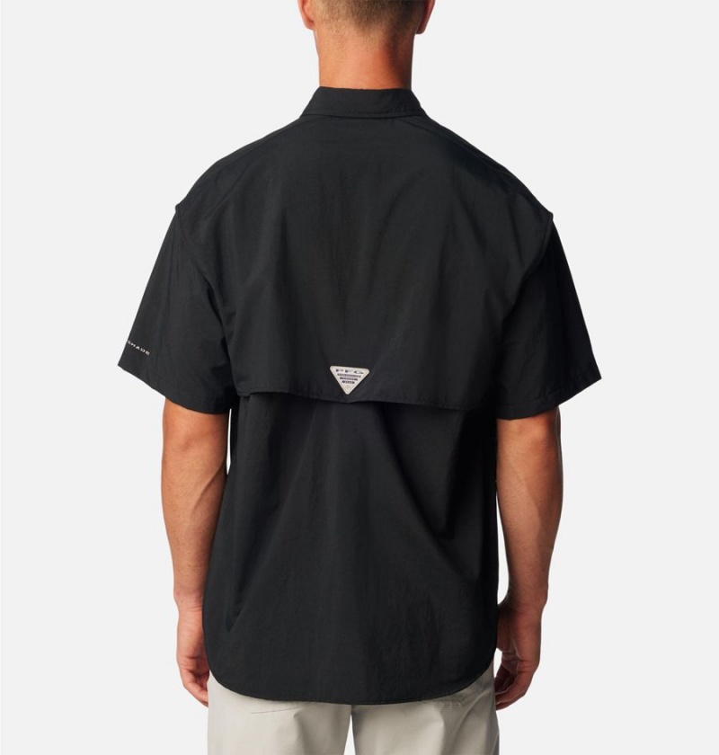 Black Columbia PFG Bahama II Short Sleeve Men's Shirt | 08731QLHT