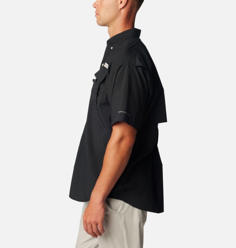 Black Columbia PFG Bahama II Short Sleeve Men's Shirt | 08731QLHT