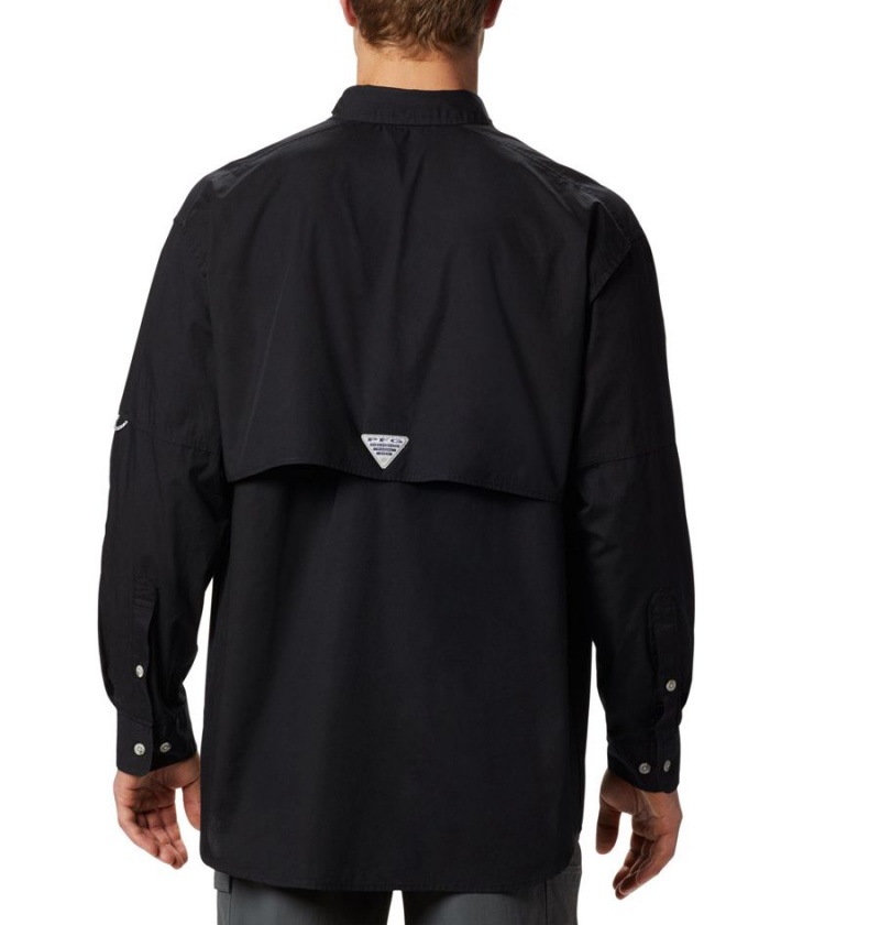 Black Columbia PFG Bonehead Long Sleeve Men's Shirt | 17324KVHN