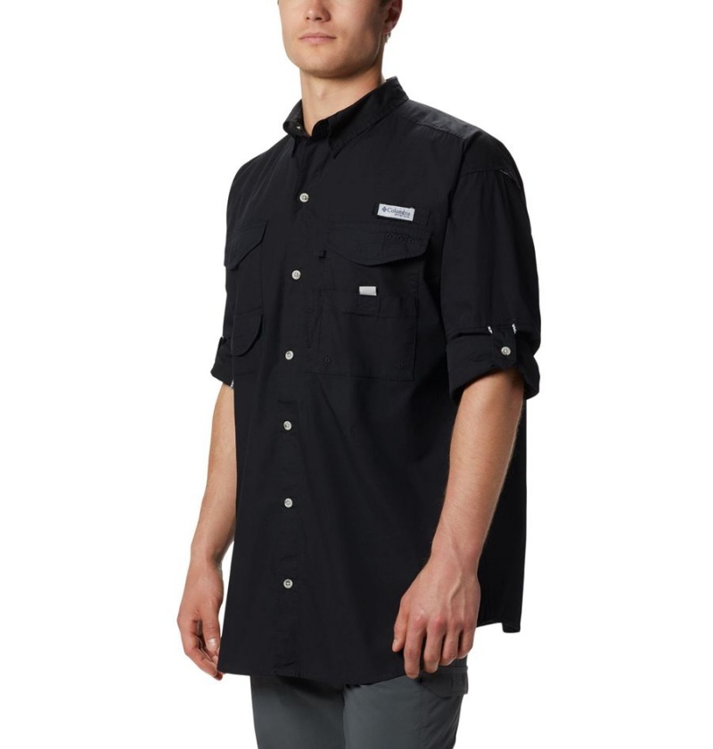 Black Columbia PFG Bonehead Long Sleeve Men's Shirt | 17324KVHN