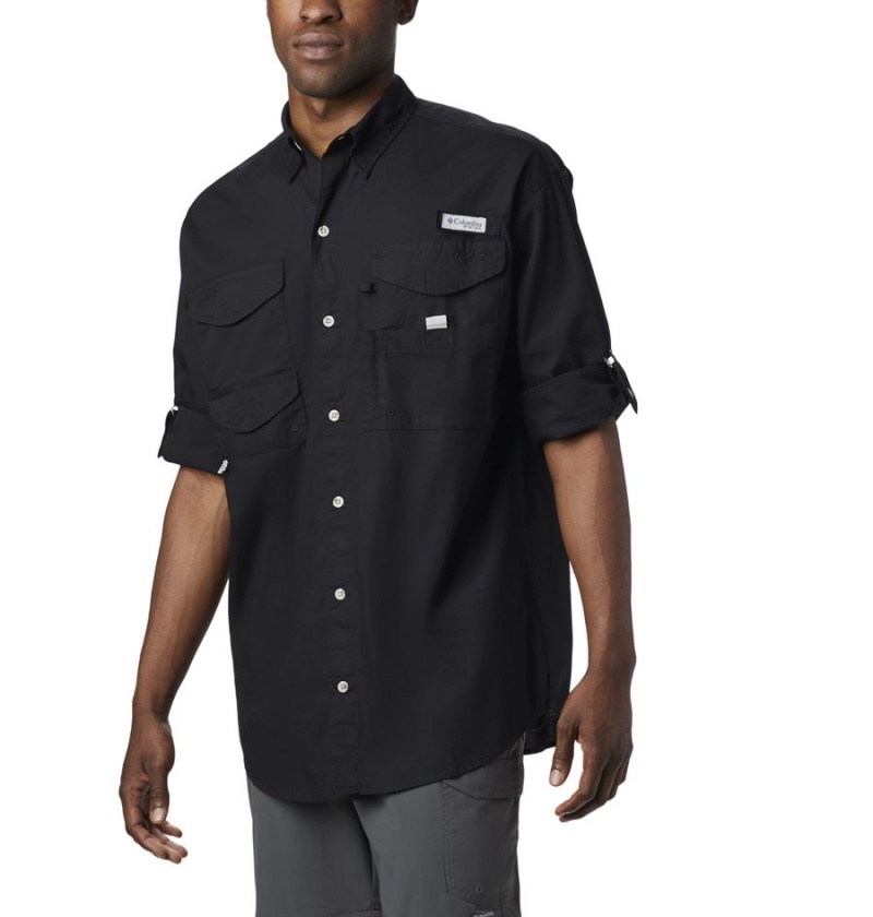 Black Columbia PFG Bonehead Long Sleeve Men's Shirt | 17324KVHN