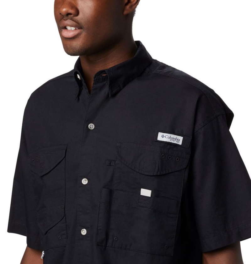 Black Columbia PFG Bonehead Short Sleeve Men's Shirt | 58731JZFC