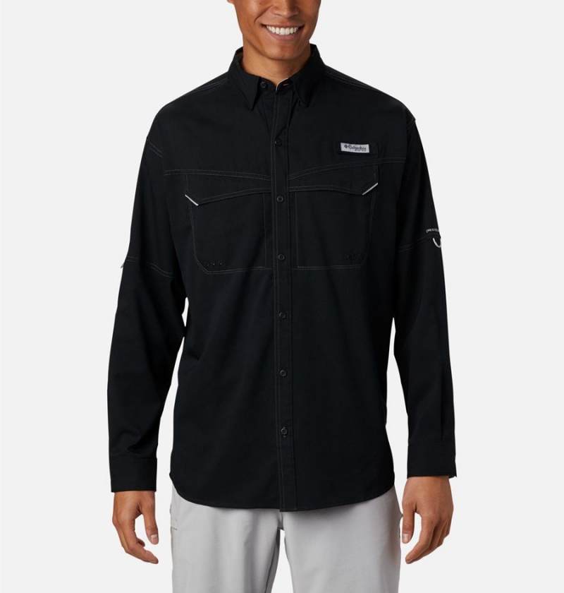 Black Columbia PFG Low Drag Offshore Long Sleeve Men\'s Shirt | 93607XEBH