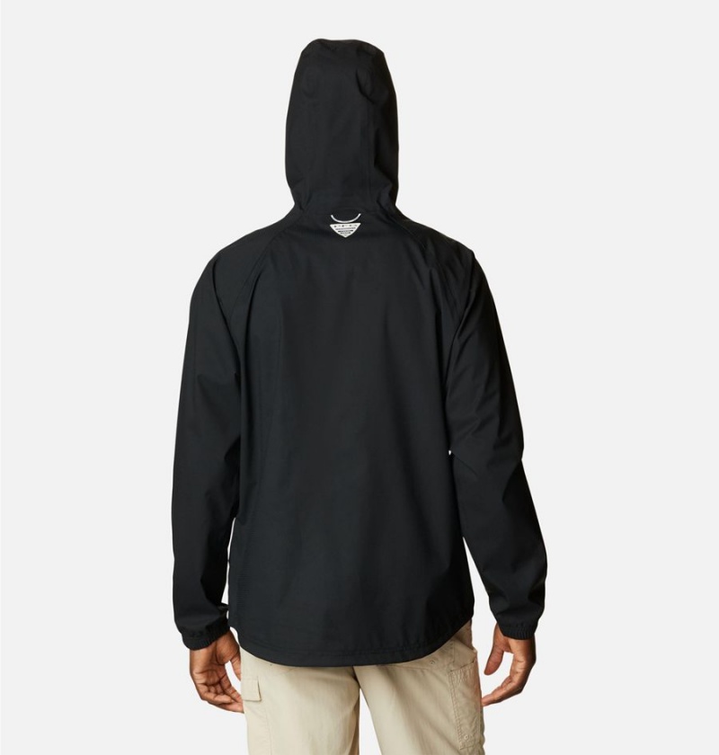 Black Columbia PFG Skiff Guide Men's Rain Jacket | 02516VOKM