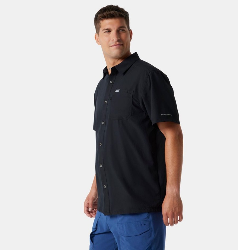 Black Columbia PFG Slack Tide Camp Men's Shirt | 83294EANC