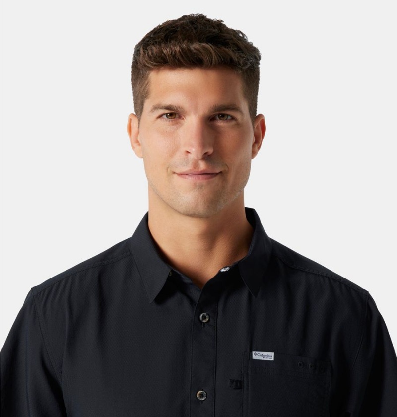 Black Columbia PFG Slack Tide Camp Men's Shirt | 83294EANC