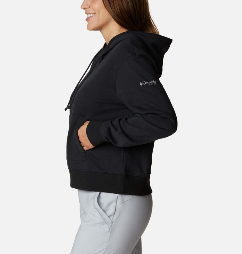 Black Columbia PFG Slack Water French Terry Women's Hoodie | 14297YMBP