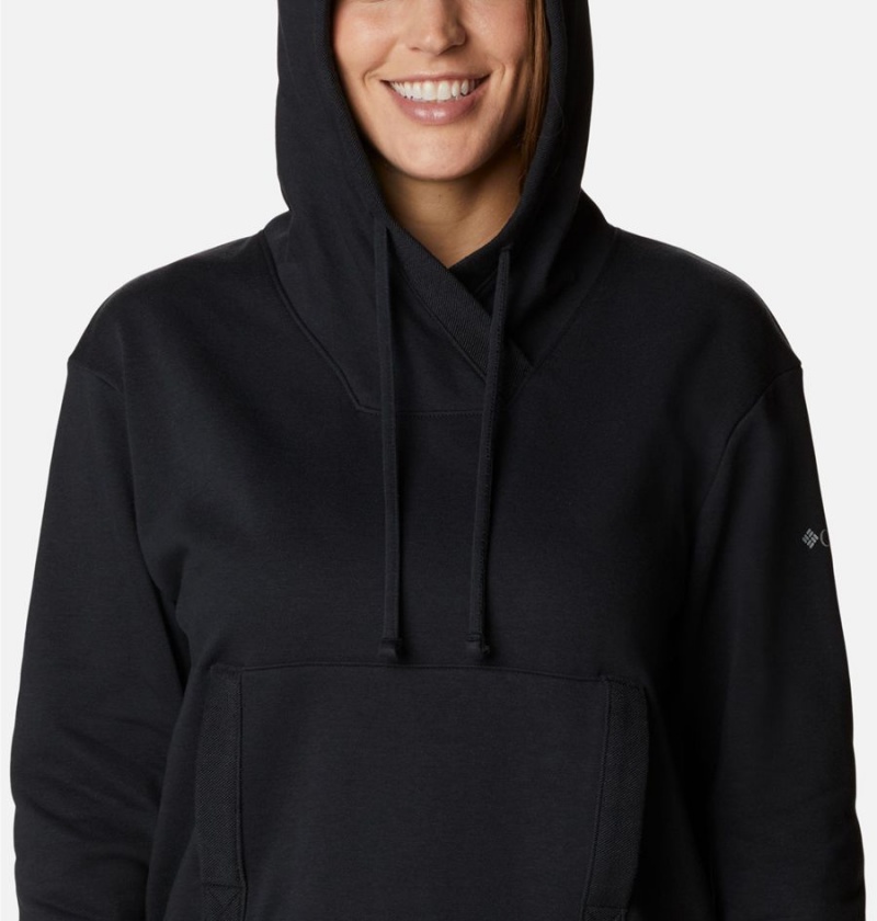 Black Columbia PFG Slack Water French Terry Women's Hoodie | 14297YMBP