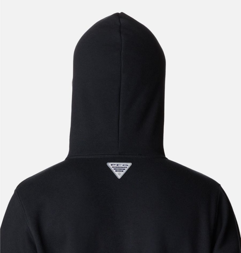 Black Columbia PFG Sleeve II Graphic Men's Hoodie | 04853GBFP