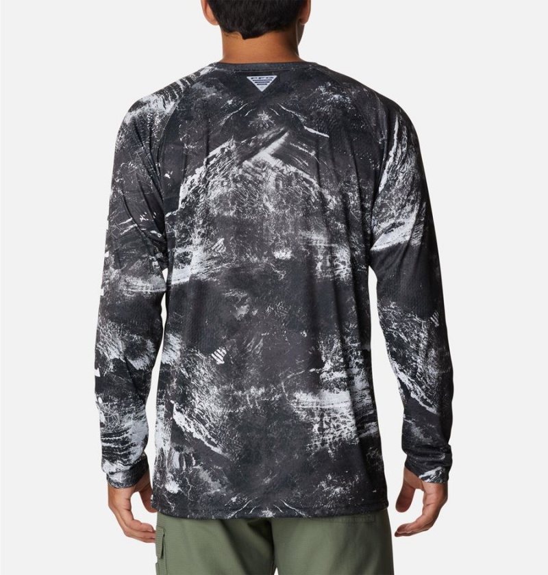 Black Columbia PFG Super Terminal Tackle Long Sleeve Men's T-Shirt | 18346FMNE