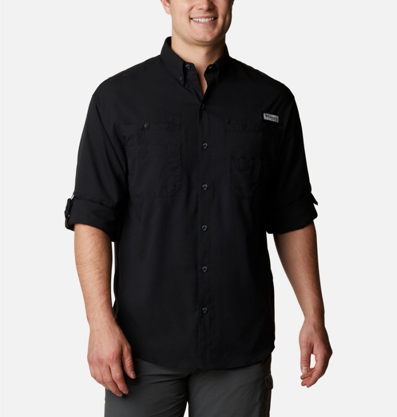 Black Columbia PFG Tamiami II Long Sleeve Men's Shirt | 13295VCHY