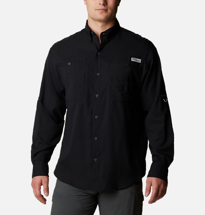 Black Columbia PFG Tamiami II Long Sleeve Men\'s Shirt | 13295VCHY