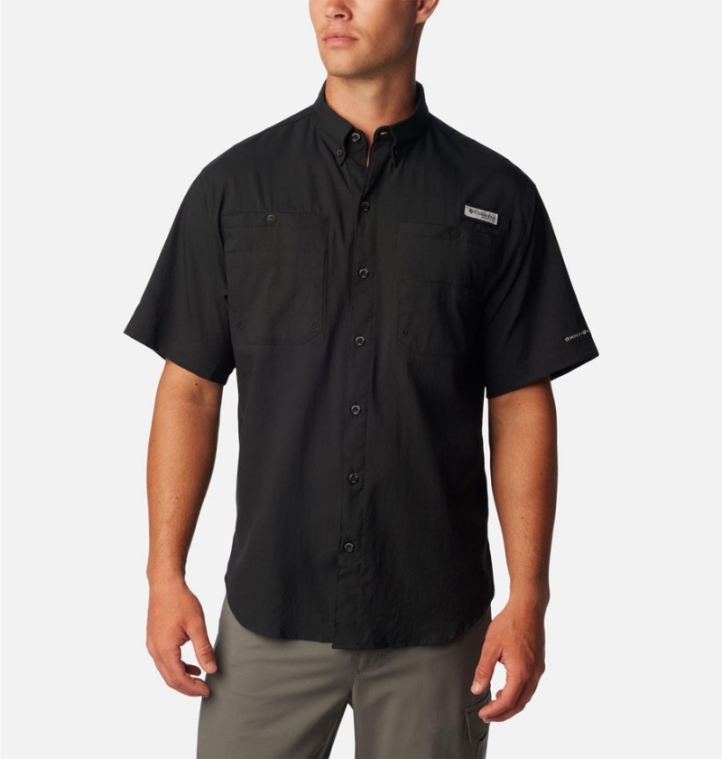 Black Columbia PFG Tamiami II Short Sleeve Men\'s Shirt | 13549SJLQ