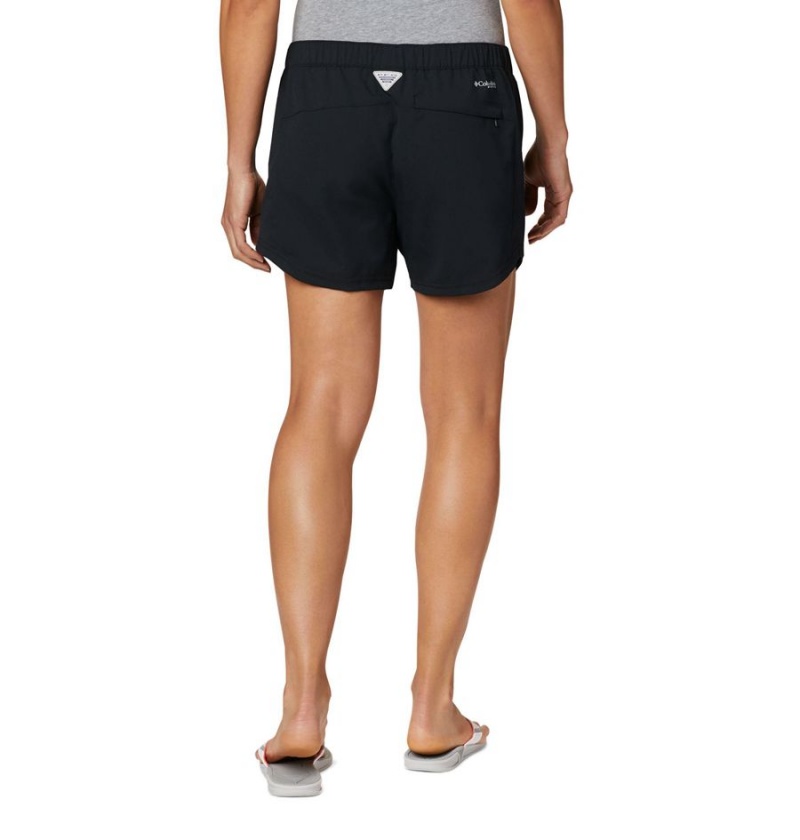 Black Columbia PFG Tamiami Pull-On Women's Shorts | 27396GTCA