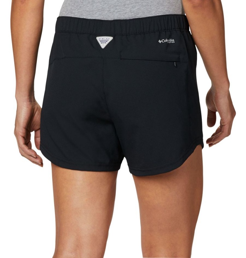 Black Columbia PFG Tamiami Pull-On Women's Shorts | 27396GTCA