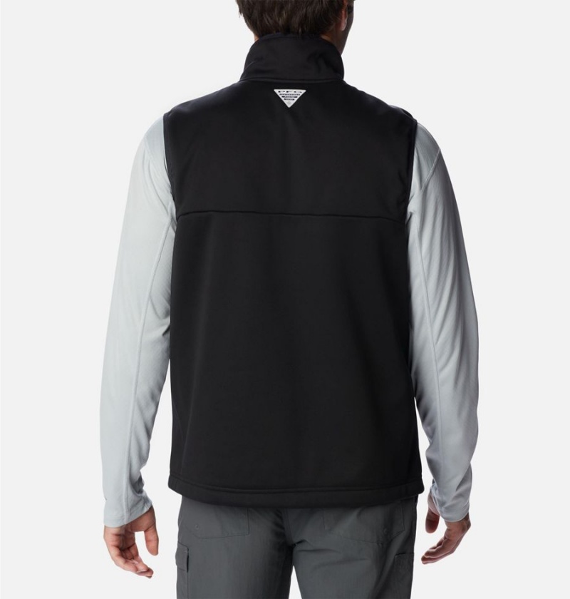 Black Columbia PFG Terminal Stretch Softshell Men's Vest | 62590HLOV