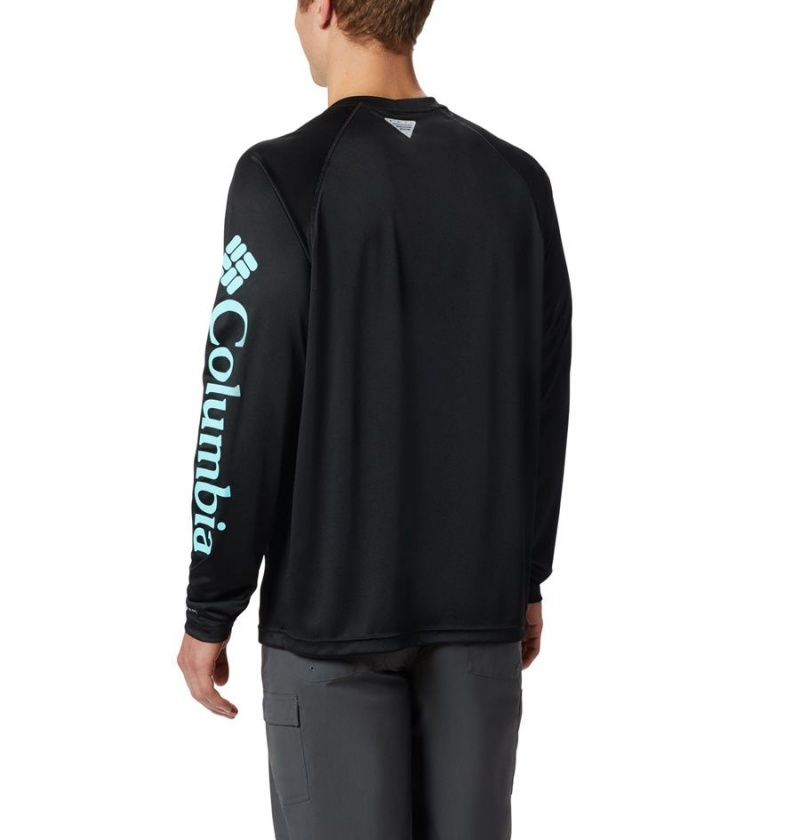 Black Columbia PFG Terminal Tackle Long Sleeve Men's T-Shirt | 08967XGCN