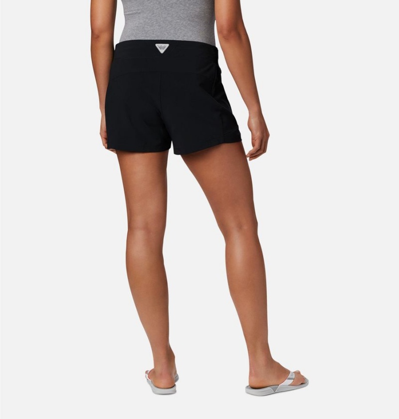 Black Columbia PFG Tidal II Women's Shorts | 62459WURY