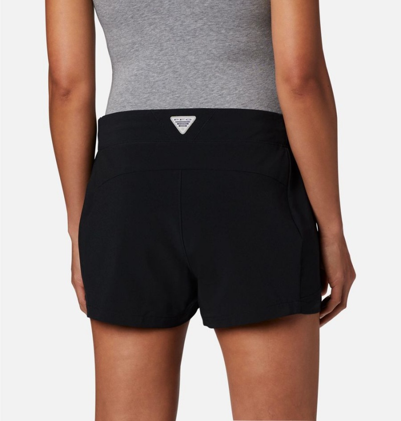 Black Columbia PFG Tidal II Women's Shorts | 62459WURY